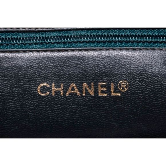 Chanel Caviar Skin Triple Chain Shoulder Bag Dark Green - Picture 9 of 9